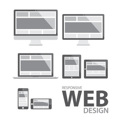 Computer tablet laptop phone logo responsive vector eps10