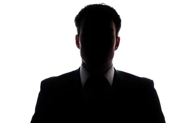 Fotobehang Businessman portrait silhouette and a misterious face © aetb