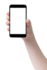 female teen hand showing touch device