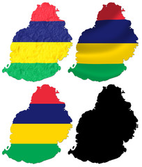 Mauritius flag over map collage