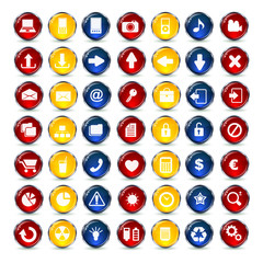 Internet and Communication icons button