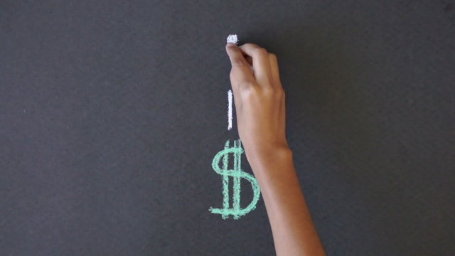 Dollar Sign Chalk illustration