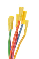 The electric colored wires with terminals