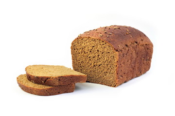 Loaf of rye bread with slices