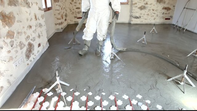 r&eacute;alisation d'une dalle b&eacute;ton