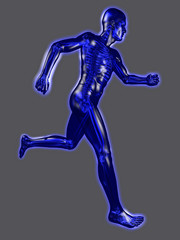 Corpo umano e scheletro in corsa