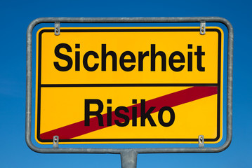 Wechselschild ohne Pfeil RISIKO - SICHERHEIT