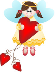 Cute fairy holding a heart