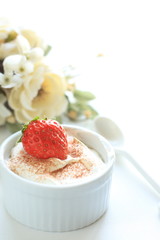 strawberry and mousse for gourmet dessert image