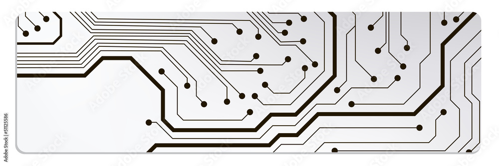 Aufkleber web circuit board techno banner. eps10 vector illustration