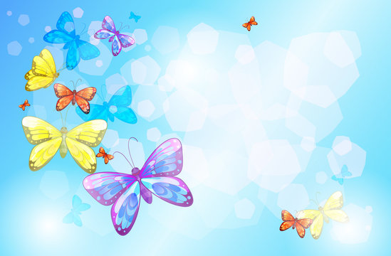 A special paper with colorful butterflies