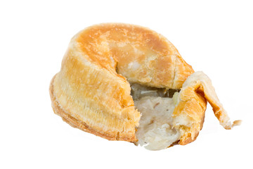 isolated chicken and mushroom pastry pie