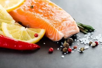 Salmon fillet with  lemon