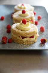 Kleine Törtchen mit Himbeeren