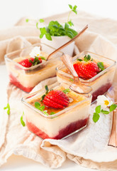 Rhubarb and strawberry dessert