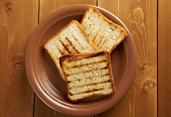 pile  toasted bread
