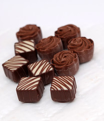 chocolate candy on a white background