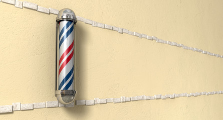 Barbers Poll Mounted On A Wall Perspective