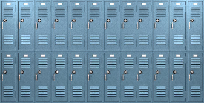 Blue School Lockers Front