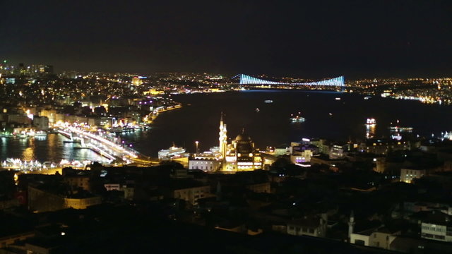 Istanbul city ​​view at the night
