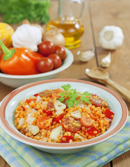 Red lentils with vegetables