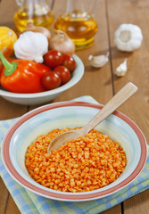 Red lentils with vegetables