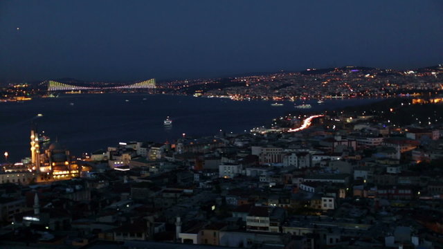 Istanbul city ​​view at the night