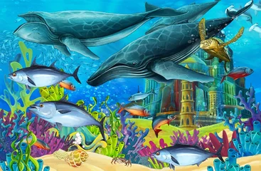 Foto op Canvas Het onderwaterkasteel - prinsesserie © honeyflavour