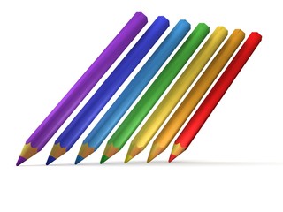 Fototapeta premium 3D colour pencils