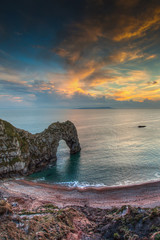 Durdle Dor a rock arch off the Jurassic Coast Dorset England