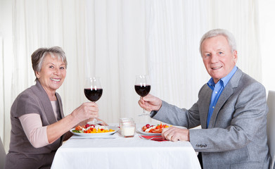 Senior Couple Enjoying Dinner Together