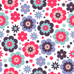 Beautiful seamless pattern with flowers