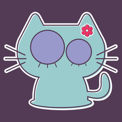 Illustration of a cute kitty girl