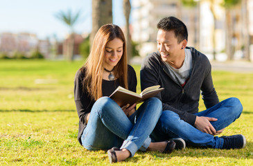 Naklejka premium Young Happy Student Studying