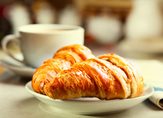 breakfast with croissants