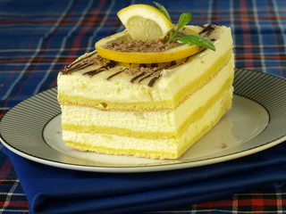 Piece of lemon fondant