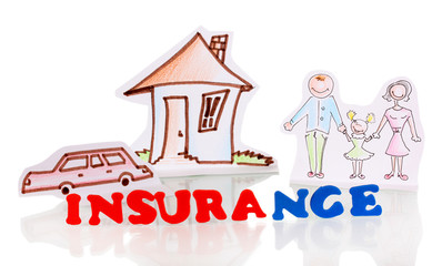concept of home insurance isolated on white