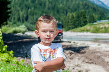 Portrait of one baby boy