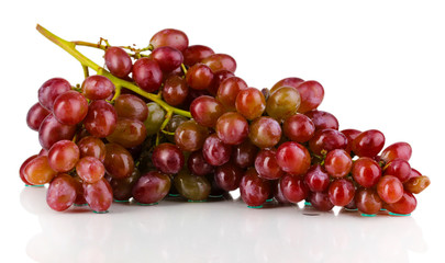 Delicious ripe grapes isolated on white