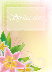 Spring background with flowers