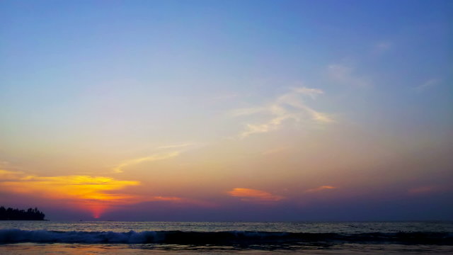 1920x1080 video - Tropical beach sunset time lapse clip
