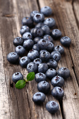 Blueberries on a wooden background
