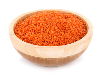 Beans in bowl isolated on white