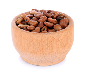Beans in bowl isolated on white