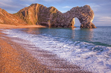 Durdle Dor a rock arch off the Jurassic Coast Dorset England