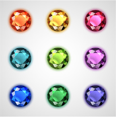 Colorful gemstones collection - eps10 vector