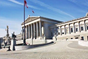 Fototapeta premium Austrian Parliament building in Vienna