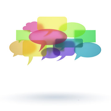 3D Speech  Cloud Bubles Isolated With Clipping Path