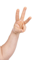 Fototapeta premium Man's hand isolated, on a white background