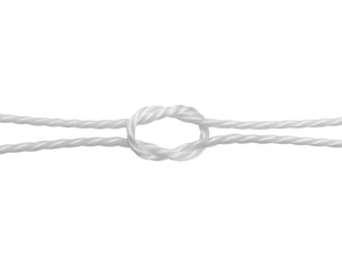 Rope knot on white background